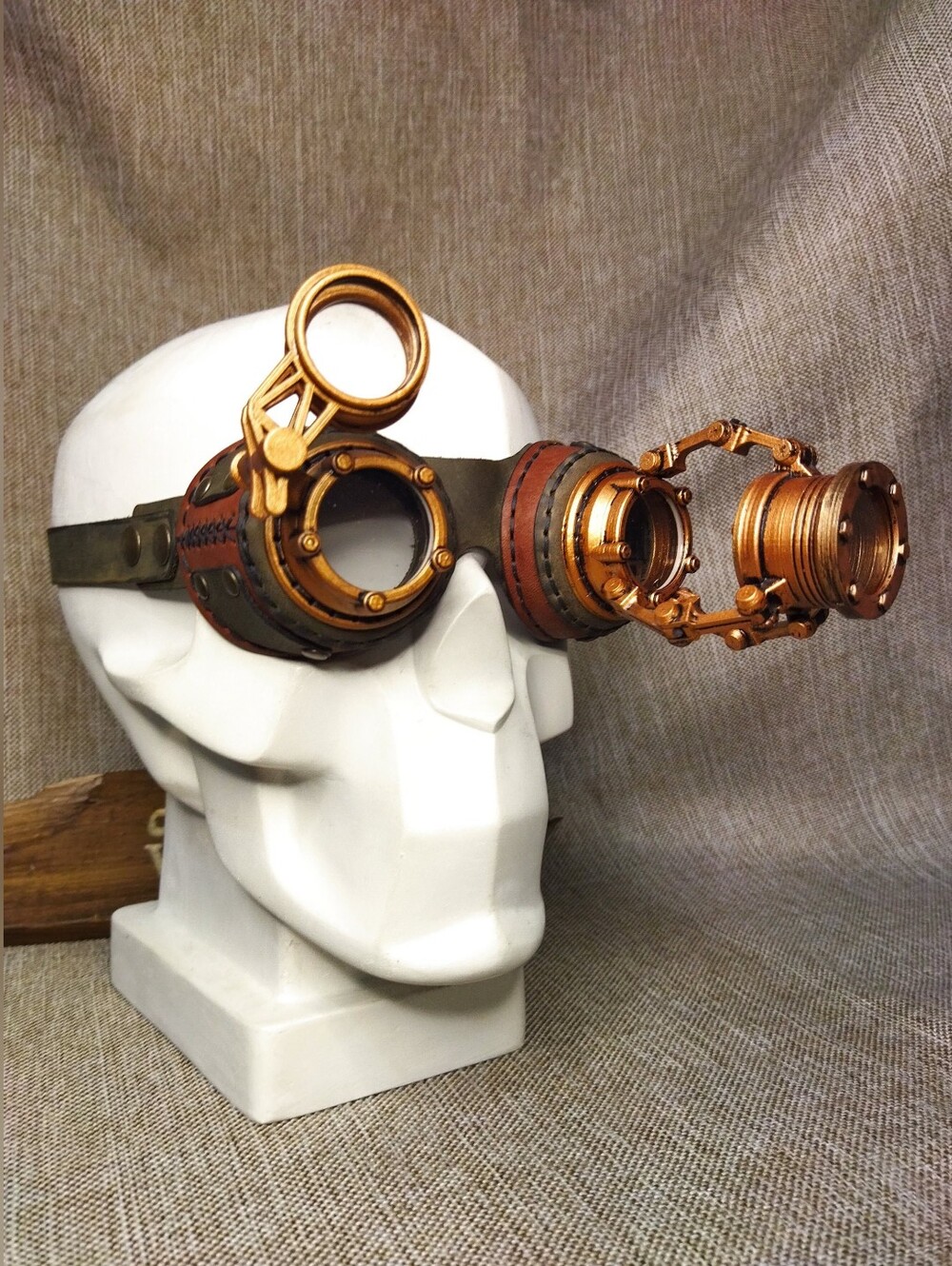 Leather Steampunk Goggles Watchmaker Victorian Gothic Cosplay Handmade